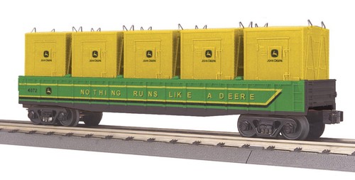 Góndola MTH Rail King 30-7279 John Deere con 5 contenedores LCL riel calibre O | Condition: New