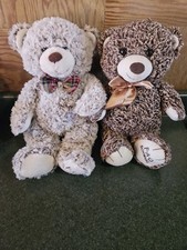 2 FAO Schwarz Teddy Bears Plush 17 Inches 2018 Bears That Care Brown