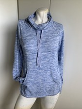 T by Talbots petite P cowl neck blue long sleeve pullover sweatshirt