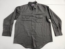 Vintage Big Mac Work Shirt Mens Gray Twill Long Sleeve Button Up Chest Pocket