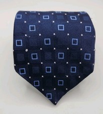 Nordstrom Blue Geometric Tie 100 Silk U.S.A. 60" x 3 1/2"