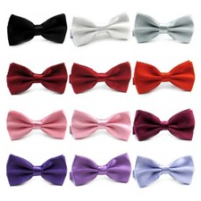 Bowtie Mens Adjustable Formal Wedding Party Necktie Bow Tie Solid Color Tuxedo