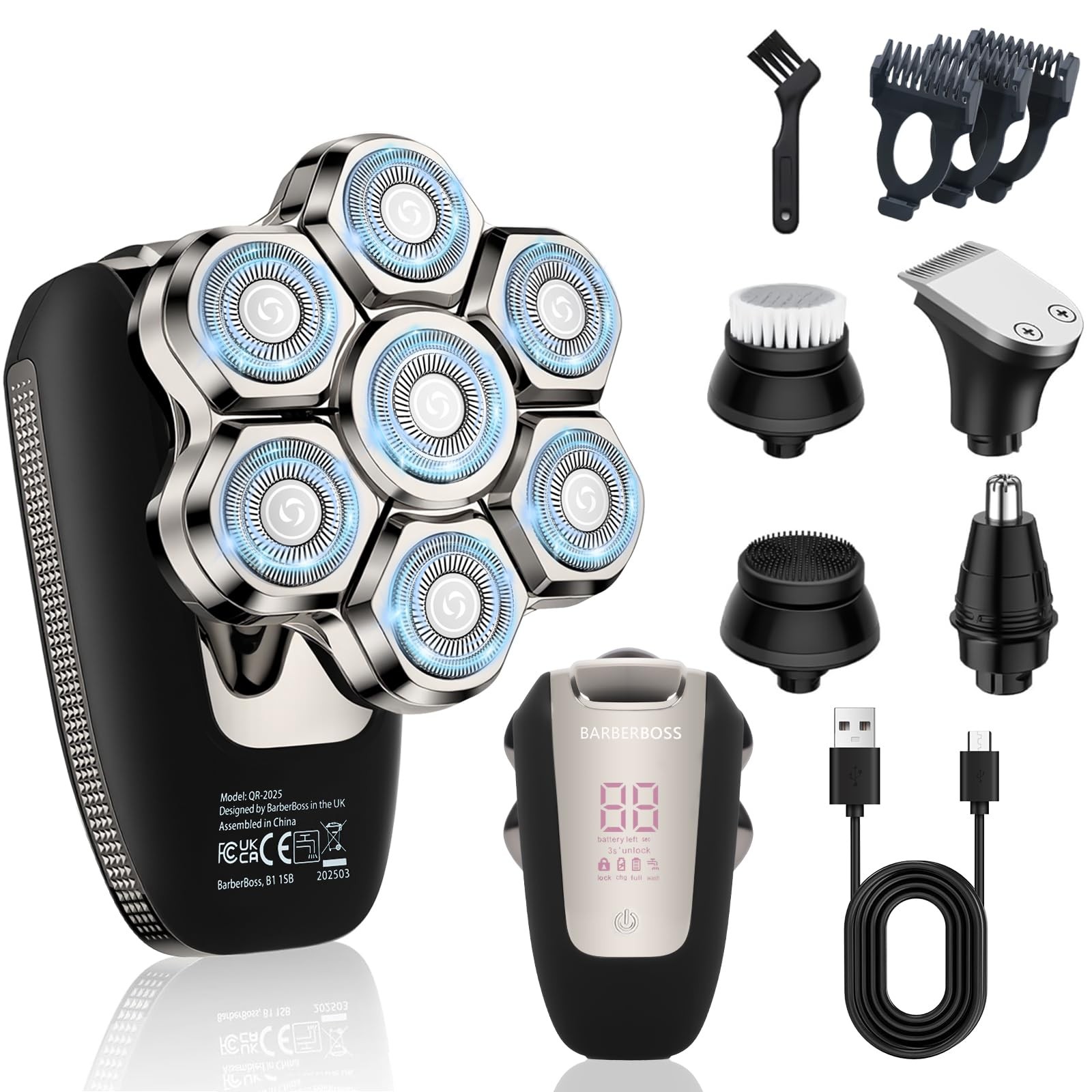 BarberBoss 7D Bald Shaver - Il Kit Completo per l'Uomo Curato