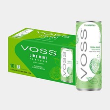 VOSS Lime Mint Flavoured Sparkling Water, Pack of 10 x 330ml Cans
