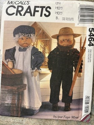 McCall's 5464 sewing pattern by Faye Wine, Grandma/Grandpa dolls & Clothes UNCUT