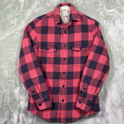 J Crew Buffalo Plaid Shirt Men's XSmall Sherpa Lined Flannel Shacket Jacket 