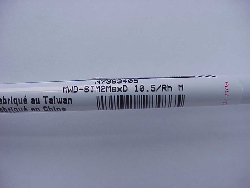 New Taylor Made SIM2 MAX D 10.5* DRIVER SHAFT AIR SPEEDER 45 by