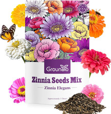 "Zinnia Seeds Mix, 1oz, 5 Varieties (3,000+ Seeds), Bulk, Open Pollinated" 143.84 per gallon