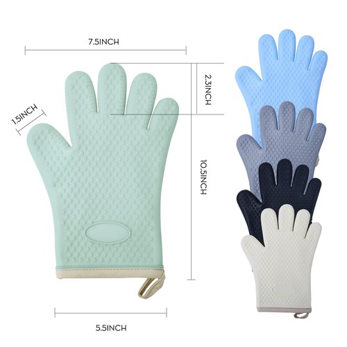 Guanti da Forno in Silicone Calore,1 Paio Guanti da Forno Antiscivolo a Cinque Dita, Impermeabili... - Foto 2 di 7