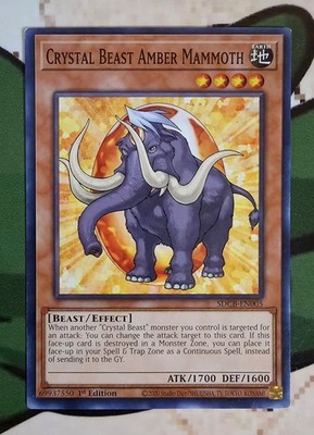X 1 CRYSTAL BEAST AMBER MAMMOTH NM SDCB-EN005 Legend Of The Crystal Beast Yugioh