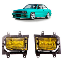 Nebelscheinwerfer SET Klarglas gelb + H3 Birnen Passend f�r BMW E30 Facelift ab