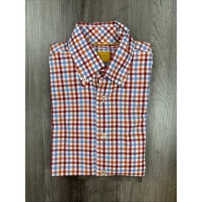 Robert Talbott Caramel Checkered Long Sleeve Button Down - Medium