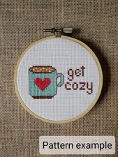 Counted Cross Stitch Get Cozy Mug Pattern