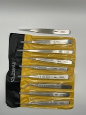 9pcs Tweezer Set Non-magnetic Steel Crafting repair tools Precision work Watch