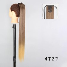 Color: T1/27, Stretched Length: 34inches - AZQUEEN Straight Synthetic Hairpiece