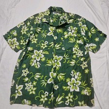 Vintage 70s Hawaiian Floral Print Loop Collar Aloha Button Up Shirt Sz.XL
