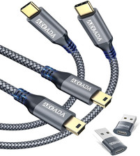 2 Pack Mini B to USB C Cable 10Ft, USB C to Mini USB Cable Charging Cord for Gop