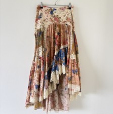 Zimmermann August Asymmetric Skirt Size 0 /AU 8 /US 4 Floral Lace Cotton EUC