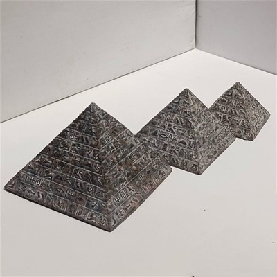 Ancient Egyptian pyramid figurines handmade stone decor hieroglyph art