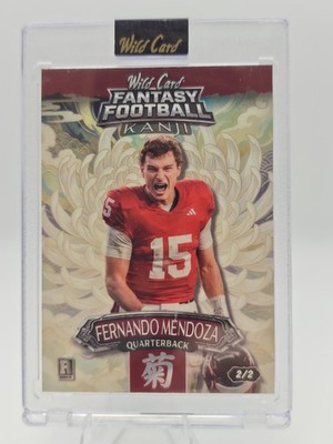 2026 Wild Card Fantasy Football Kanji Fernando Mendoza 2/2 RC Raiders QB