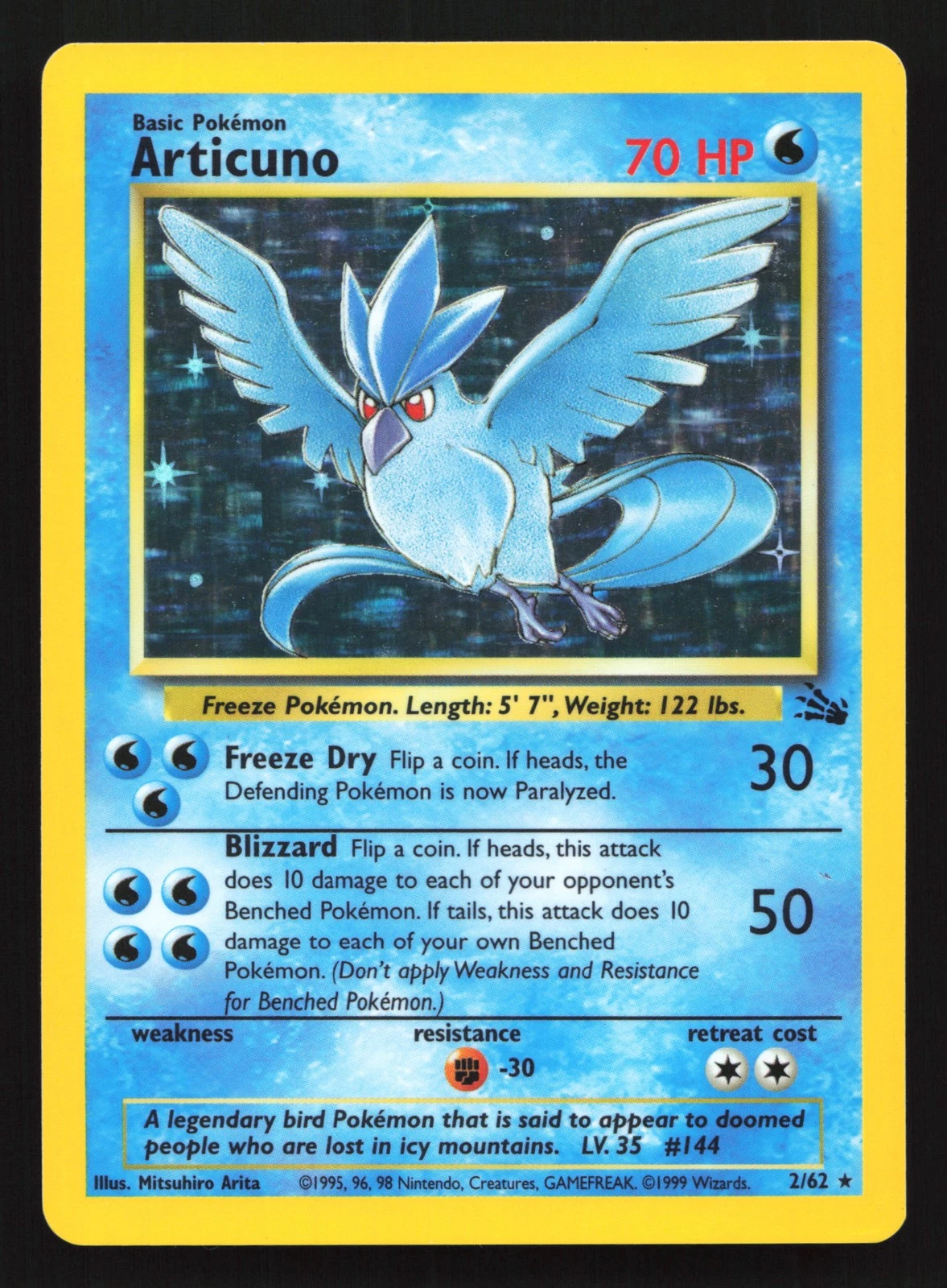 Articuno 2/62 Fossil Holo Rare Pokemon Card
