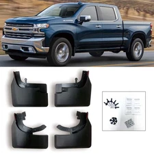 Fit 2019-2024 Chevy Silverado 1500 Front & Rear OE Style Splash Guard Mud Flap