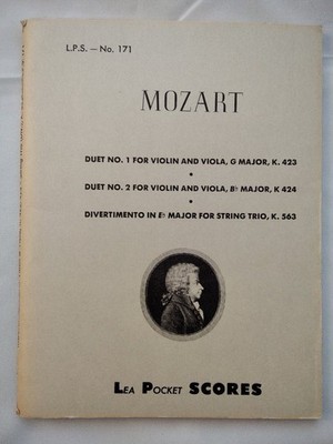 Duet No. 1/2 & Divertimento. Duet No. 1 for Violin and Viola, G Major, K. 423/ D