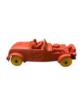 #2 Vintage Auburn Faded Orange Rubber Toy Roadster Hot Rod Made in USA #512