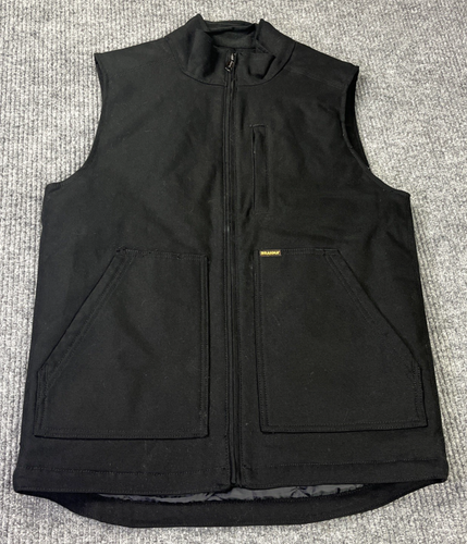 Brahma Mens Size Small 34-36 Black Insulated Canvas Work Vest Full Zip Pockets