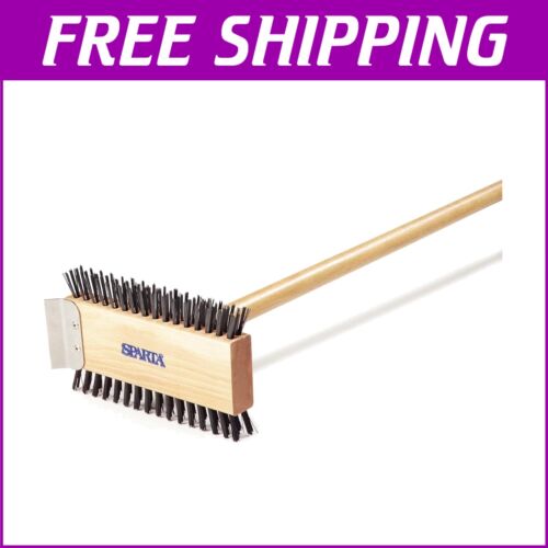 30 1/2" Stainless Steel Grill Brush & Scraper - Heavy Duty with Long Handle