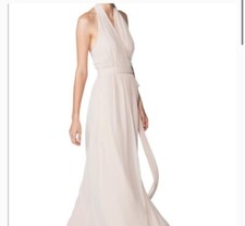 Ceremony by Joanna August Bridesmaid Gown Wrap Dress Silver Bells Size Small
