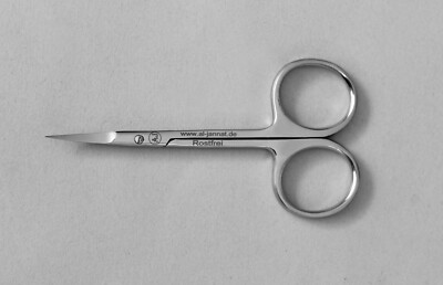 Nagelschere 10cm silber gebogen extra fein spitz Nagelhautschere Schere Maniküre