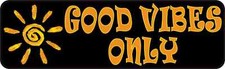 10in x 3in Good Vibes Only Vinyl Bumper Sticker Car Truck Vehicle Bumper Decal