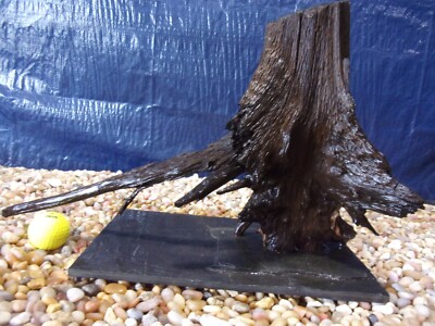 Large Driftwood Mounted on Slate 12''x18''x07'' Aquarium Reptile Natural Art  
