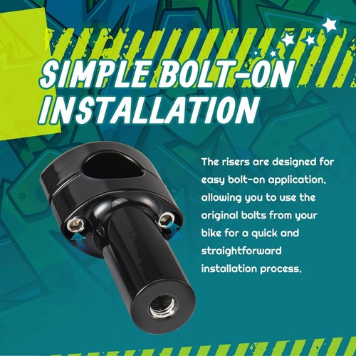 4" Motorcycle Handlebar Riser 1-1/4" Clamp For Harley Softail Dyna Road Glide - Foto 7 di 7