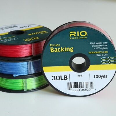 RIO Dacron   Fly Line Backing 30lbs /100yds. red, blau, grün, pink - Made in USA