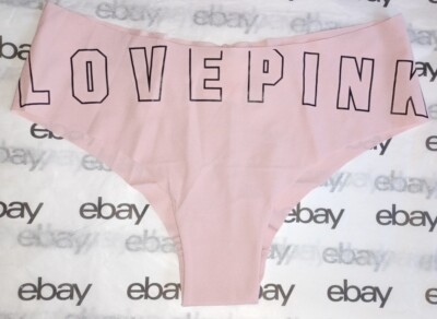 ぴんく　ろーずページ NeW Vs pink no show cheekster Panty Size small chalk rose graphic