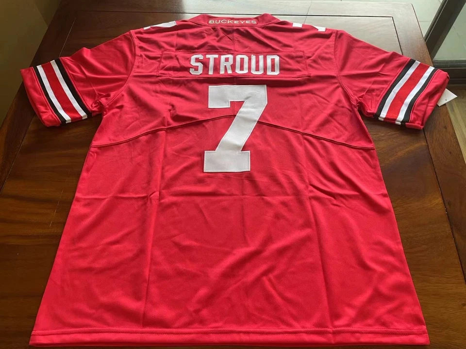 !!! Camiseta CJ Stroud Ohio State OSU Buckeyes Cosida 7 Nueva Con Etiquetas Roja Foto 2 de 4