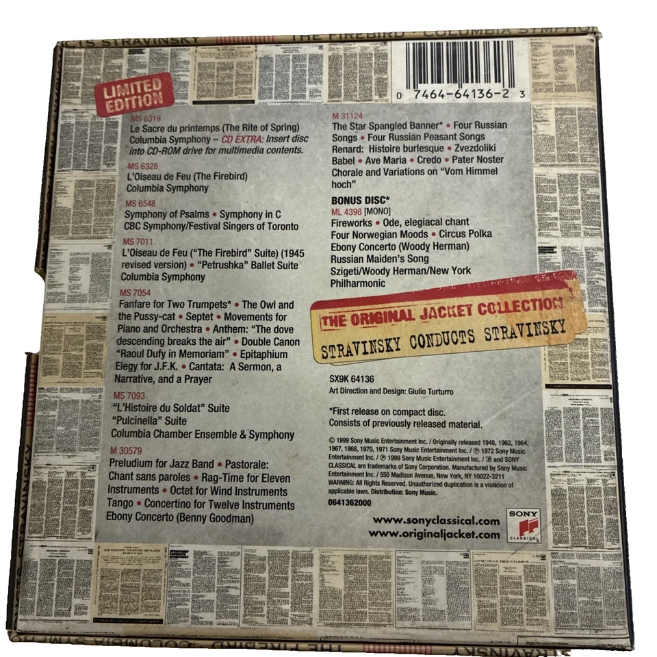 Stravinsky Conducts Stravinsky by Adrienne Albert: CD's  x4 ONLY and Booklet EUC Foto 3 de 4