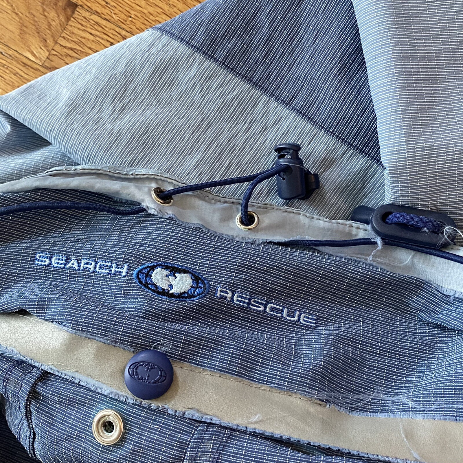 Vtg 90s Wu Wear Mens Windbreaker Jacket 3XL Blue Two Tone Wu Tang Clan