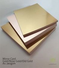 Gold / Rose Gold / Old Gold Mirror Card A4 A3 ARTS & CRAFTS 3 SHADES