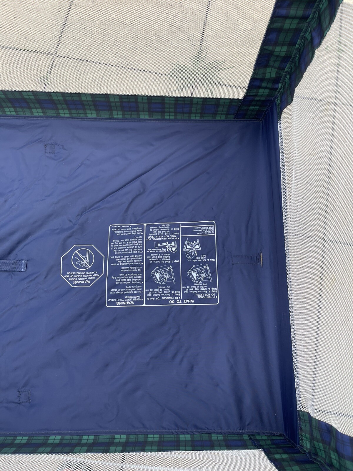 Mothercare Travel Cot and Playpenblue tartan design eBay