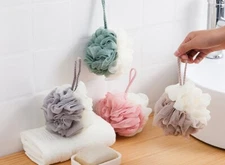 4-Pack Bath Loofah Sponge Set – Soft Mesh Pouf & Gentle Back Scrubber for Shower