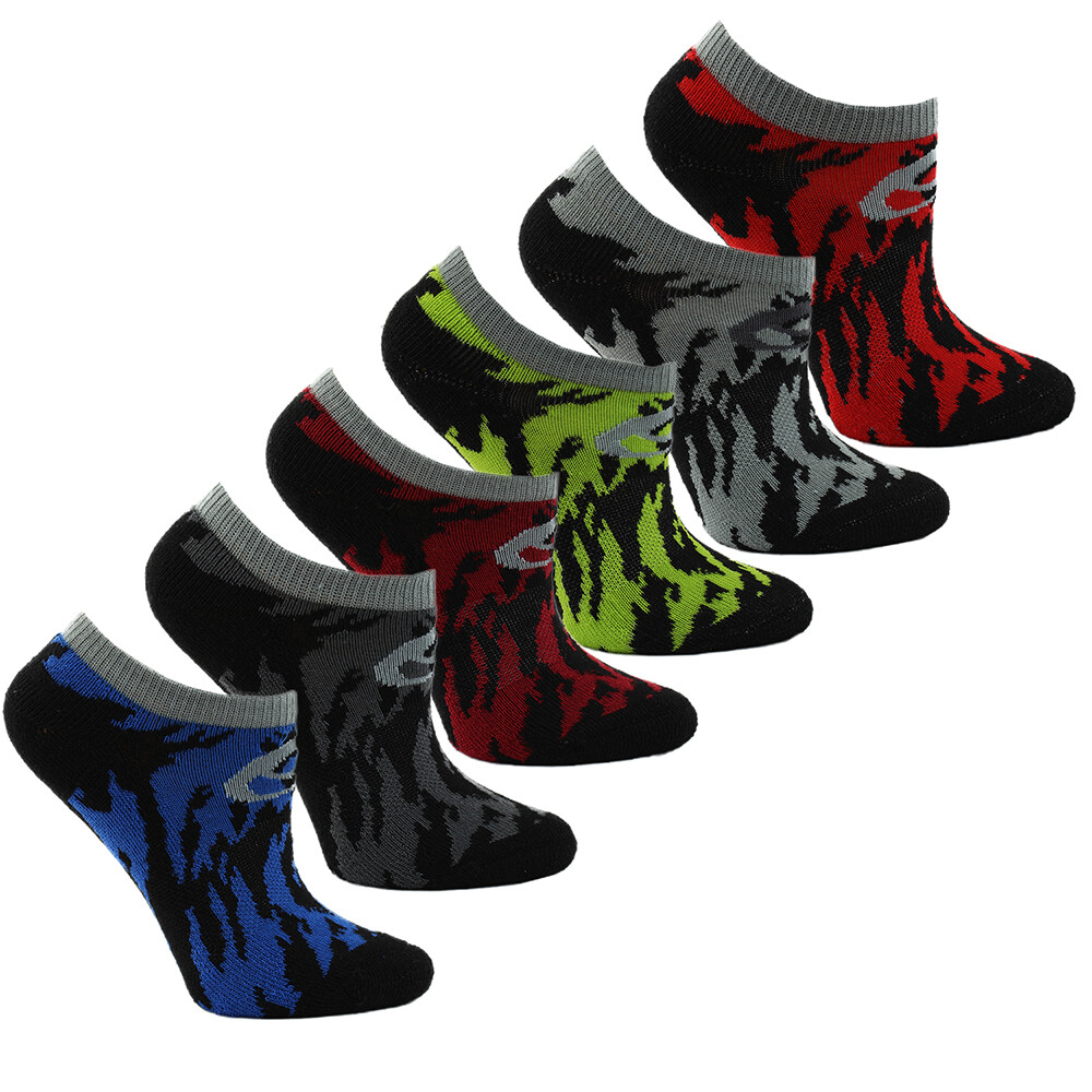 ASICS Streaked 6Pack Low Cut Socks Youth Boys Black, Blue, Green, Red Athletic Z