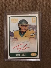 Trey Lance 2021 Onyx Vintage RC Red Ink On Card Auto (#'d to 25) 