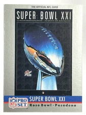 NEW YORK GIANTS vs DENVER BRONCOS 1990 Pro Set SUPER BOWL XXI Football Card #21