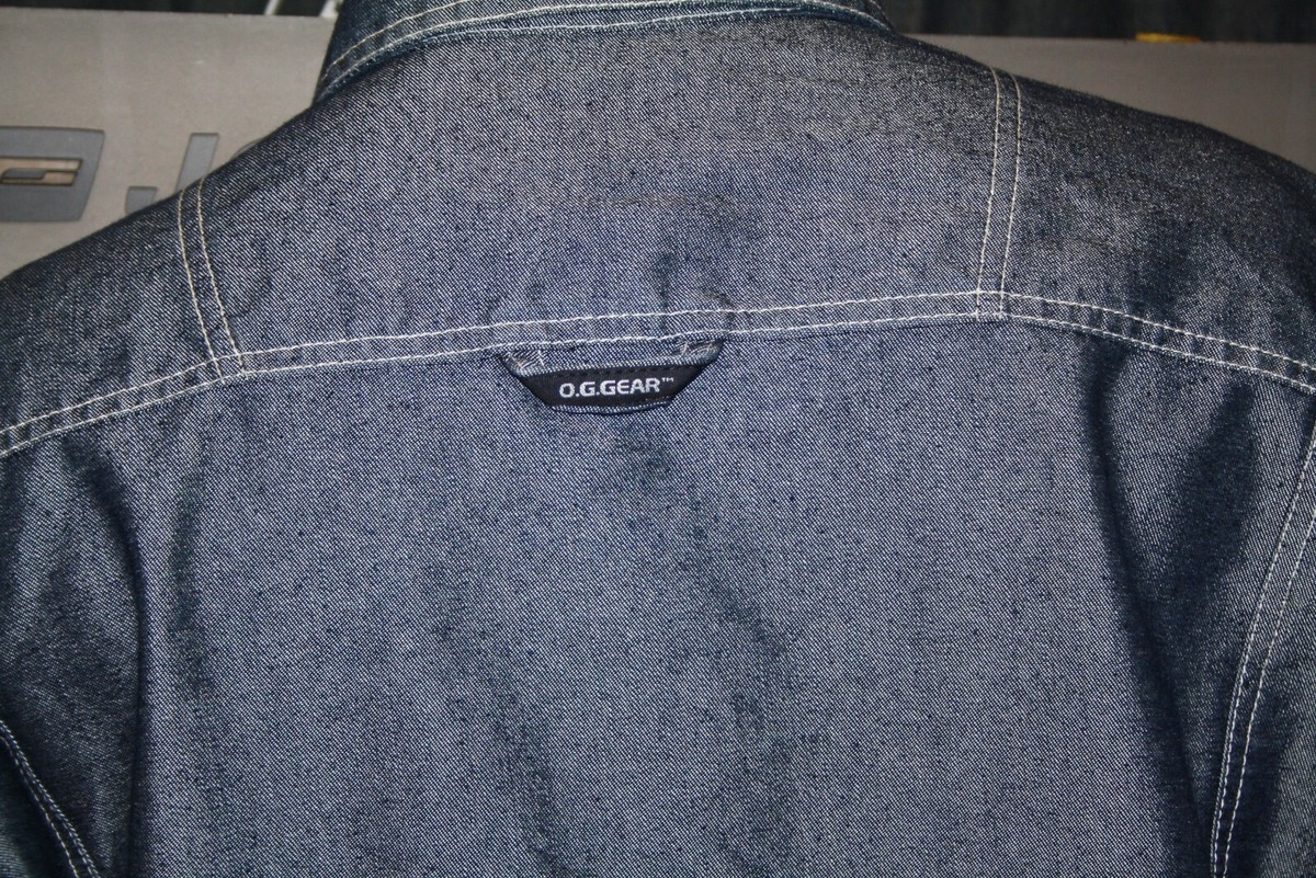Veste Jeans Vintage OG Gear USA - Coupe Oversized Baggy - Bleu Foncé Pierre - Neuf Avec étiquettes