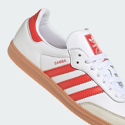 adidas Originals Samba OG White Solar Red Off White IF6513 Women's