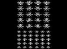 Bumblebee Bee 50 pcs White Fused Glass Decals