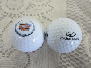 2 Logo Golf Balls Cadillac Oldsmobile Both Top Flight Strata Ebay